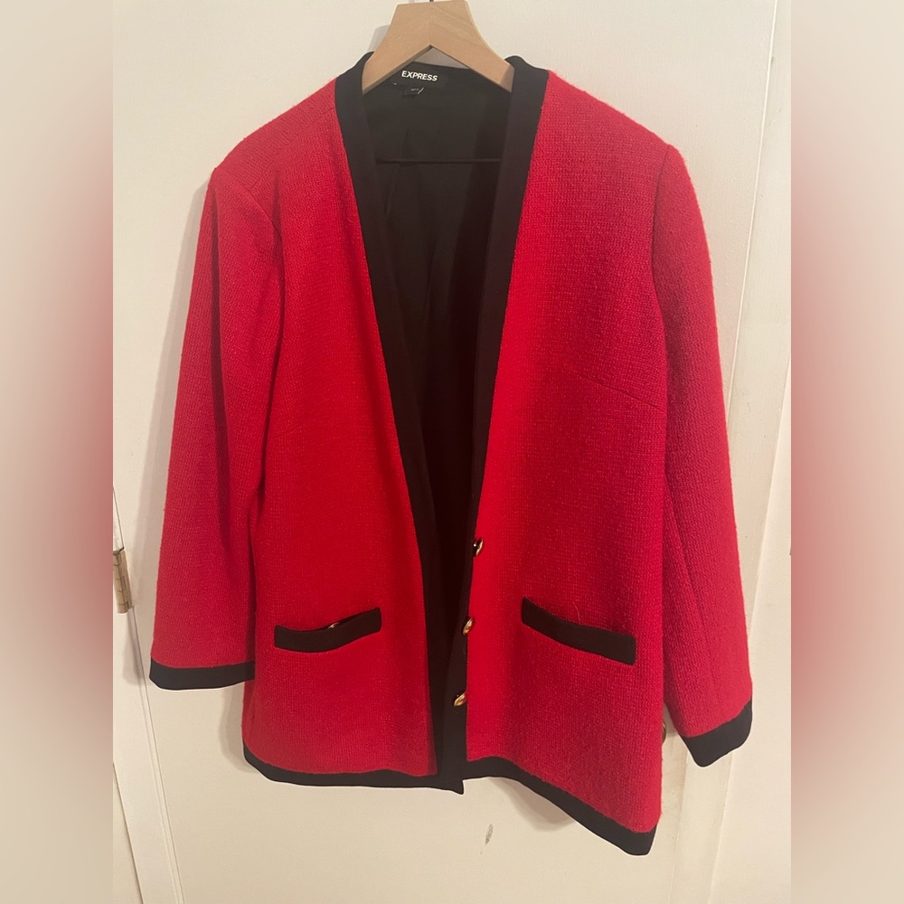 Express red cardigan blazer xl
